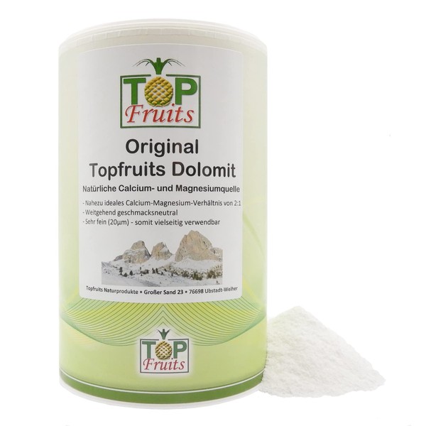 Topfruits Original Dolomite, 800g, CAMaG Extra Fine Powder, Natural Calcium