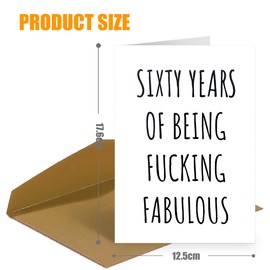 Funny 60th Birthday Card For Husband, Wife, Brother And Sister, 60th Birthday Card For Men And Women, 12 × 17 Cm, Blank Inside & Envelope Included