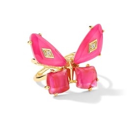 Kendra Scott Womens Bianca Butterfly Cocktail Ring Gold Pink Mix 5 One Size