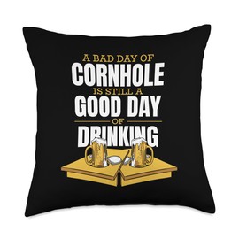 Kit Cornhole Bags Game Bards Accessories Set Gifts Bad Good Day of Drinking Boards Cornhole Throw Pillow, 18x18, Multicolor