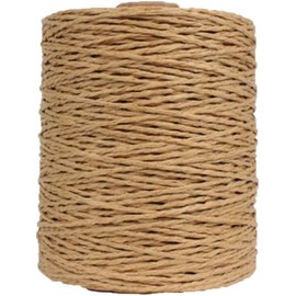 Hand Crocheting Straw Braided Yarn for DIY Knit Cotton Raffia Summer Sun Hat - Natural Brown Crochet Thread