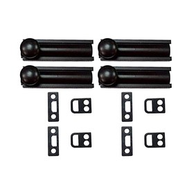 QCAA Solid Brass Surface Bolt, 2", ORB Oil Rubbed Bronze, 4 Pack, Made in Taiwan