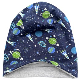 Wollhuhn Eco Beanie for Boys/Girls/Children, Comfortable Soft Long Hat/Beanie Hat/Knitted Hat/Children's Hat, Jersey Lining, for Transitional Periods, (Eco/Organic Fabrics)