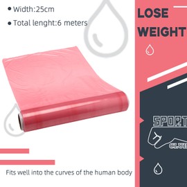 Gersoniel 60 Meters Rose Red Osmotic Plastic Body Wrap, Workout and Sweat Enhancer Stomach Wrap Body Wrap Film Applicator Power Wrap(1 Rolls)