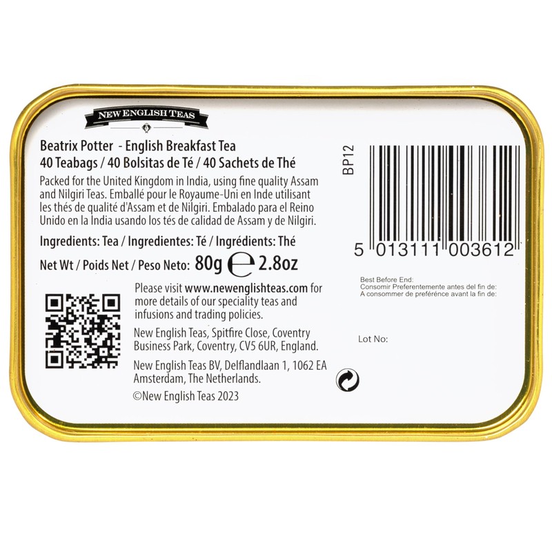 New English Teas Peter Rabbit Tea Tin with 40 English