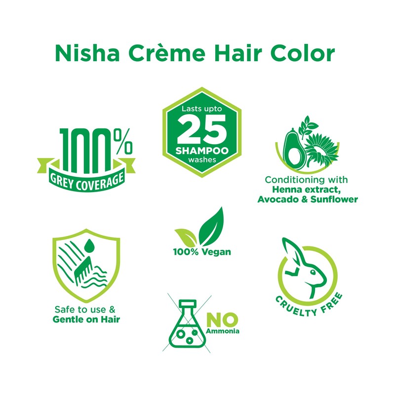 Nisha Cream Hair Color (150 ml/each) Flame Red Pack of