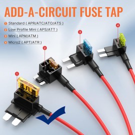 GUUZI 10pcs 12-24V Car Add-a-Circuit Fuse TAP Adapter Standard APR ATO ATC Blade Fuse Kit for Cars Trucks Boats with 3/5/7.5/10/15 Amp Fuse
