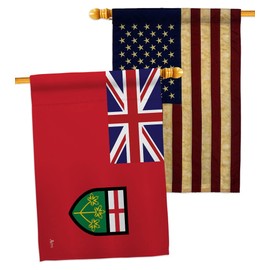Ontario House Flags Pack Regional Canada Provinces Canadian Territories Region Country Particular Area USA Vintage Applique Small Decorative Gift Yard Banner Double-Sided Made In 28 X 40