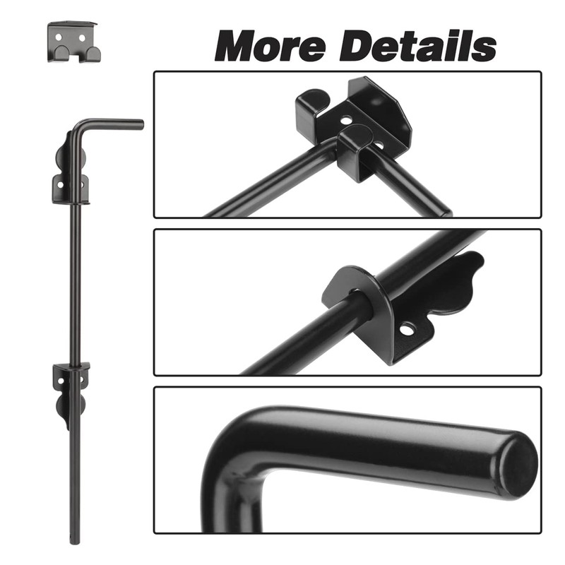 18 Inch Cane Bolt Heavy Duty Gate Drop Rod, Steel