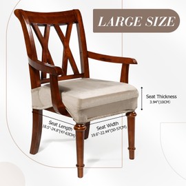 Havawish Large Dining Room Chair Seat Covers with Armrest Dining Chair Slip Covers Protectors(1 Pcs,Taupe)