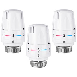 Flintronic Pack of 3 Thermostat Heater, M30 x 1.5 Radiator Thermostat, Thermostatic Valve Head, Radiator Valve, Standard Radiator, Radiator Replacement Head, for Office Home