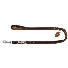 HUNTER Training Leash Tara Number 15/200 Juchten Leather, Dark Brown/Cognac