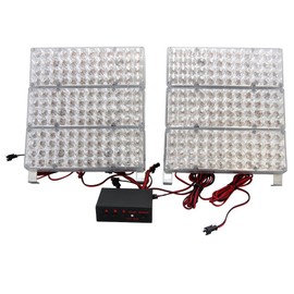HQRP 288 LED / 6 Panels Emergency Amber Strobe Deck Dash Grille windshield Lights Tow/Plow Escort Safety for Truck Car Auto plus HQRP Coaster
