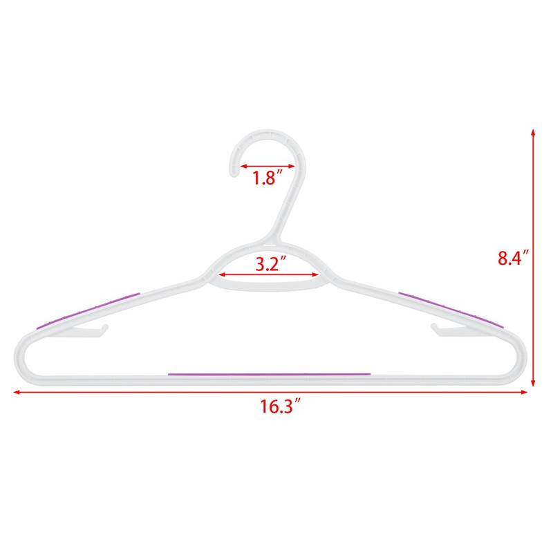 30 Pack Bendable Plastic Hangers Light-Weight Non-Slip Clothes/Suit Hangers (Purple)