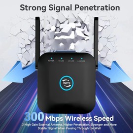 2025 Newest WiFi Extender, WiFi Booster, WiFi Repeater, Covers Up to 3650 Sq.ft and 45 Devices, Internet Booster - with Ethernet Port, Quick Setup, Home Wireless Signal Booster（2 Antennas）