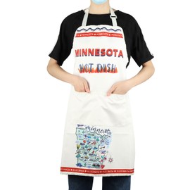 CMNIM Minnesota Apron Minnesota Souvenirs and Gifts Minneapolis Map Kitchen Apron with Pockets MN State Adjustable Chef Apron (Minnesota Apron)