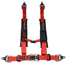 PROGUARD Red 4-Point Harness with 2" Nylon Straps - Universal Off-Road Safety Belt fits Polaris, Can-Am, Kawasaki, Yamaha UTVs, ATVs, Side-by-Sides