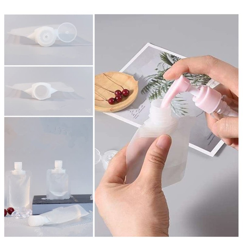 15 Pieces Travel Size Refillable Empty Squeeze Pouch,Refillable Travel Bottles