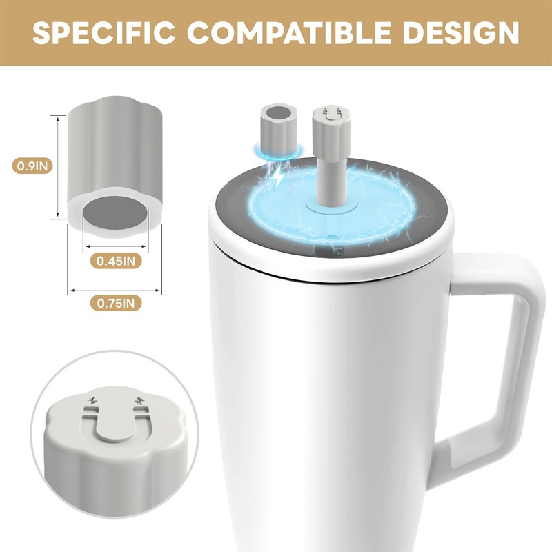 2 Pack Magnetic Straw Covers Compatible with Brumate Era 30&40