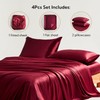 Candoury Satin Sheets Bed Set 4 Pcs, King Size Silky