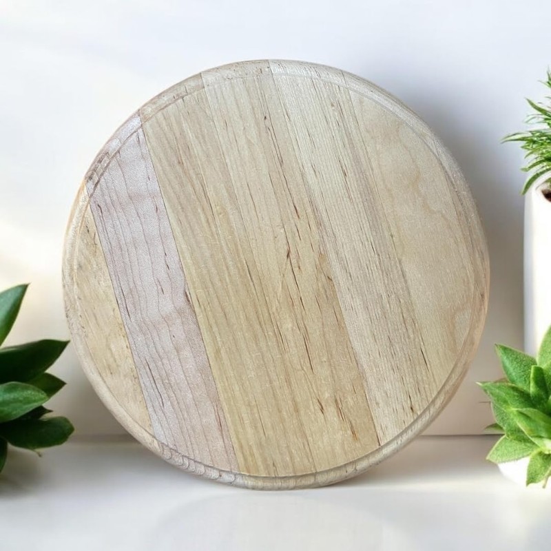 PARENCE – Set di 2 tavole di legno rotonde da