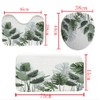 Xshelley Three Piece Tropical Leaf Plant Bathroom Bath Mat, Non-Slip