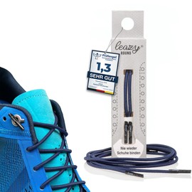 Leazy Round Elastic Laces For Hooking On, Rubber Shoelaces Without Tying, Perfect Fit And Stable Support For Sports And Leisure - Blue -
