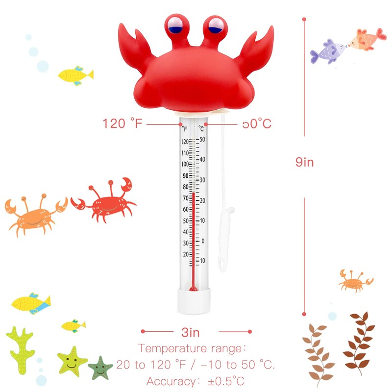 XY-WQ Floating Pool Thermometer, Large Size Easy Read for Water
