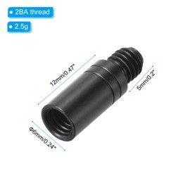 PATIKIL 2.5g Copper Dart Weight Accents Set of 6 12mm Length 2BA Threads Dart Weight Adjuster Dart Accessories Black