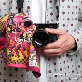 Johans® XXL Microfibre Cloth, Optician Quality, 30 x 30 cm, for Cleaning Glasses, Smartphones, Tablets, Cameras, Glasses Cleaning Cloth, Display Cloth (Rockabilly)