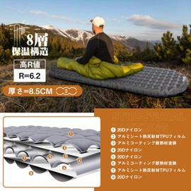 Hikenture High R Value 2.4 inches (6.2 cm), Extra Thick, Ultra Lightweight Mat, 3.3 inches (8.5 cm), Outdoor