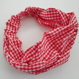 unbranded NEW RED WHITE LRG CHECKERED GIFT HAIR STRETCHY ELASTIC HEADBAND BANDANA GIFT NWT