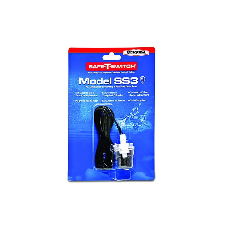 RectorSeal Safe-T-Switch 97647 Condensate Overflow Switch, Slim Design, HVAC