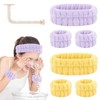 CERETIA Face Wash Headband and Wristband Set of 2, Purple