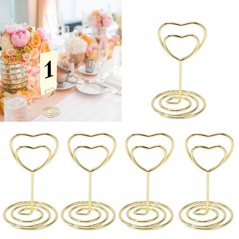 25Pcs Table Number Stands Heart Shaped Stable Base Sturdy Metal
