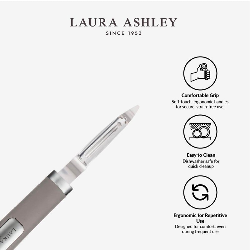 Laura Ashley Stainless Steel Fruit and Vegetable Peeler with Ergonomic