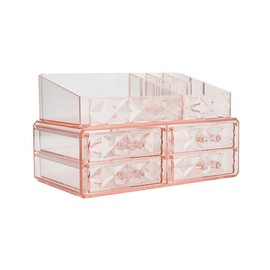 ZHIAI Makeup Organizer Acrylic Cosmetic Storage Drawers and Jewelry Display Box (4 pieces)