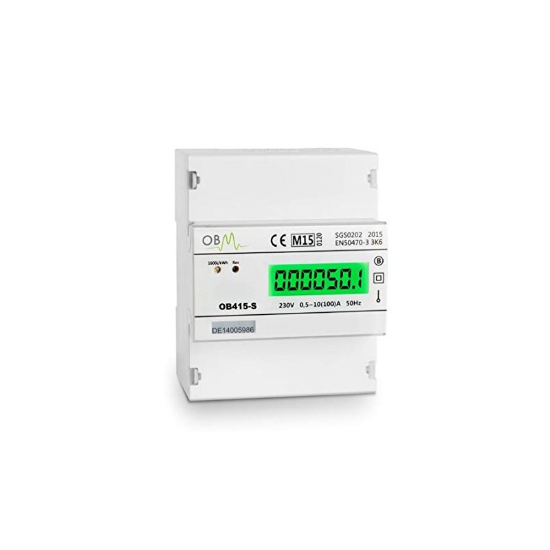 OB415-S 100 Amp Din Rail Mounted kW/h Electric Meter with