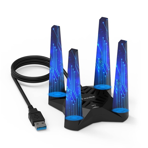 USB WiFi Adapter for Desktop PC, AX1800 WiFi Adapter Dual