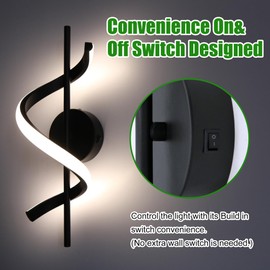 Homdec 12V Modern LED Wall Sconce, 7W RV Vanity Light Fixture With On/Off Switch, 4000K Cool White Bedside Reading Lamp for Camper, Trailer, Motorhome