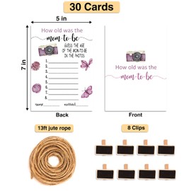 Baby Shower Games - How Old Was The Mom-To-Be Card Game - Baby Shower Game - the Mommy-To-Be Age Game - Pregnancy Accounment/Gender Reveal Party Supplies Decorations(01)