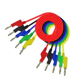 zalati Test Leads Cables 5pcs Banana Plug Used with 5 Colours for Multimeter Test Lead Voltage Tester Ammeter Current Tester Wiring Resistance Meter - 4mm