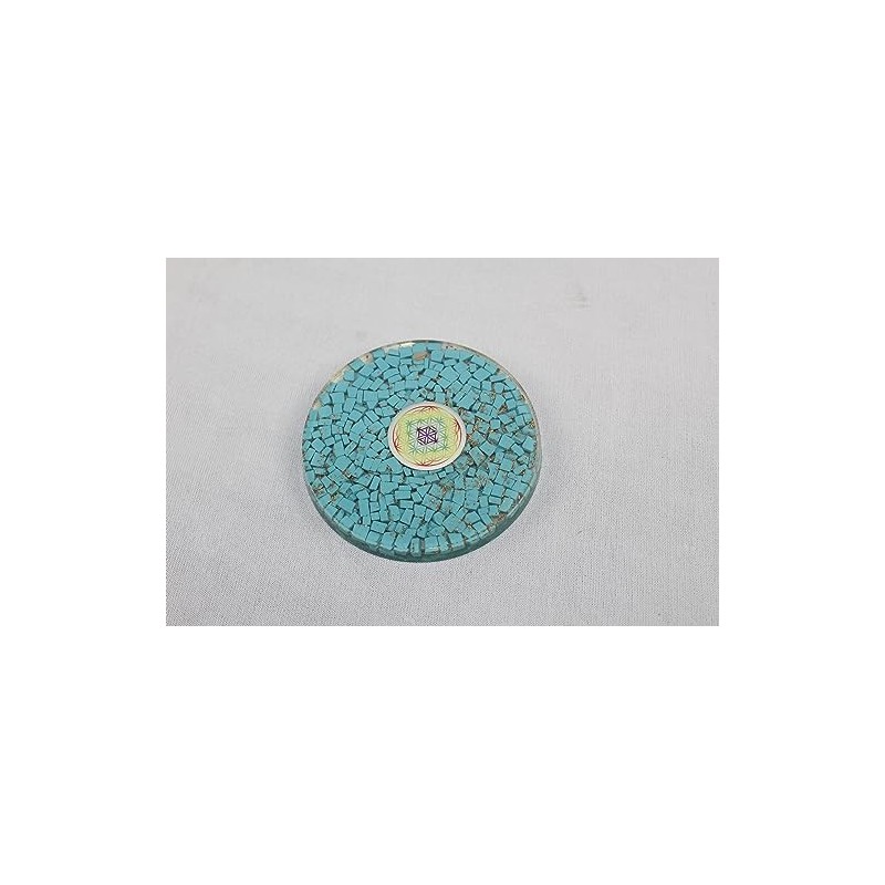 Prajet Energized Orgonite Healing Crystal Round Tea Coaster Approx. Diameter