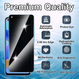 Hirshen [2 Stück] Sichtschutzfolie für Oppo A76 Panzer Schutz Glas, Anti-Spähen Privatsphäre Schutzfolie, 9H Härte, Anti-Kratzer, Bläschenfrei,Anti-Spy