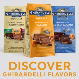 GHIRARDELLI Milk Chocolate Squares with Caramel Filling, 5.32 OZ Bag