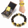 biuufish Feng Shui Obsidian Bracelet, 24k Gold Plated Change Color