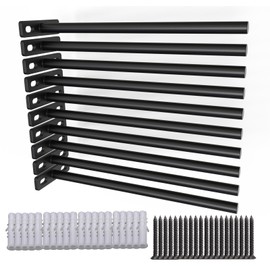 Black Shelf Brackets, Heavy Duty Industrial Hidden Shelf Bracket, Metal Floating L Brackets for Shelves Hardware Aufuga (10, 6")