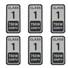 Powallon Class 1 Ebike Sticker 6 pcs 750W Vinyl Label