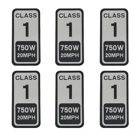 Powallon Class 1 Ebike Sticker 6 pcs 750W Vinyl Label for Electric Bike Classification - Contemporary Style, Water-Repellent, Outdoor Use