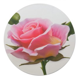Novel Merk Pink Rose Flower Vinyl Stickers - 2” Round Individual Decals for Laptop, Water Bottle, Phone, Party Favors, & Decor - Adheres to Clean Surfaces Waterproof & Repositionable (20 Pack)